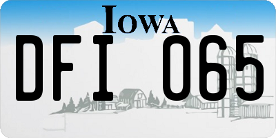 IA license plate DFI065