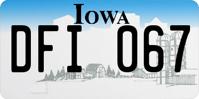 IA license plate DFI067