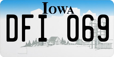 IA license plate DFI069