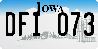 IA license plate DFI073