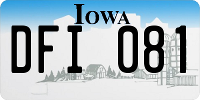 IA license plate DFI081