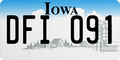 IA license plate DFI091