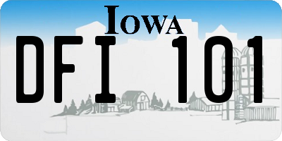 IA license plate DFI101