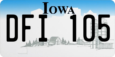IA license plate DFI105