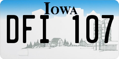 IA license plate DFI107