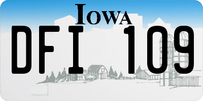 IA license plate DFI109