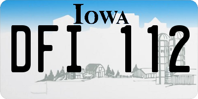 IA license plate DFI112
