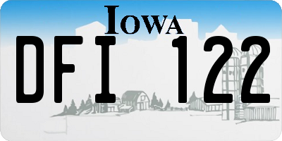 IA license plate DFI122