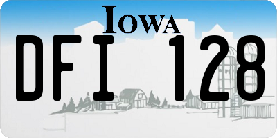 IA license plate DFI128