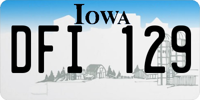 IA license plate DFI129