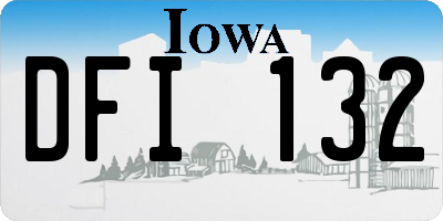 IA license plate DFI132