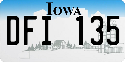 IA license plate DFI135