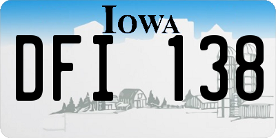 IA license plate DFI138
