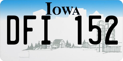 IA license plate DFI152