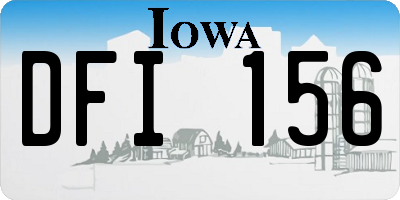 IA license plate DFI156