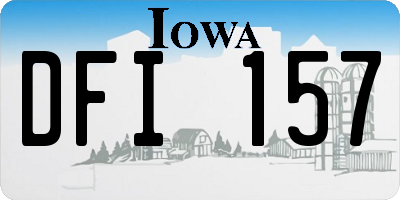 IA license plate DFI157