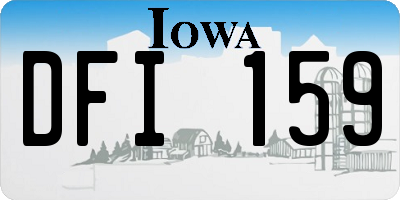 IA license plate DFI159