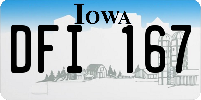 IA license plate DFI167