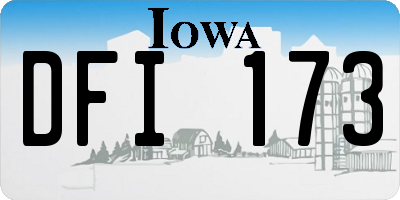 IA license plate DFI173