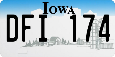IA license plate DFI174