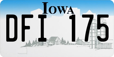 IA license plate DFI175