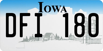 IA license plate DFI180