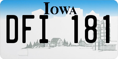 IA license plate DFI181