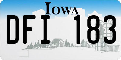 IA license plate DFI183