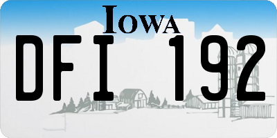 IA license plate DFI192