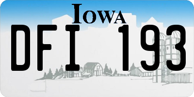 IA license plate DFI193