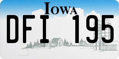 IA license plate DFI195