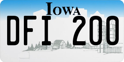 IA license plate DFI200