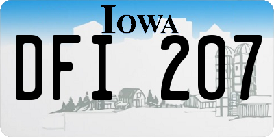 IA license plate DFI207