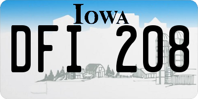 IA license plate DFI208