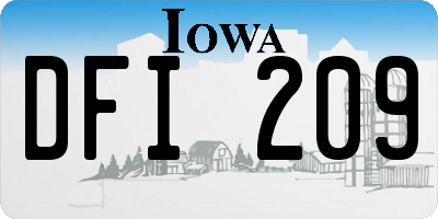 IA license plate DFI209