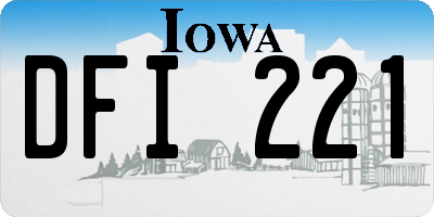 IA license plate DFI221