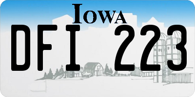 IA license plate DFI223