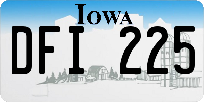 IA license plate DFI225