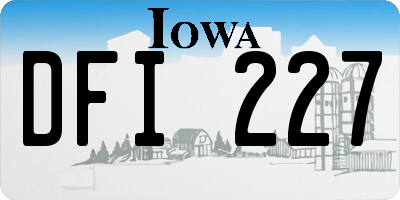 IA license plate DFI227