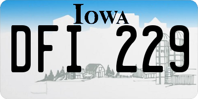 IA license plate DFI229