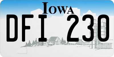 IA license plate DFI230