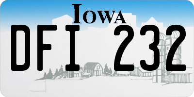 IA license plate DFI232