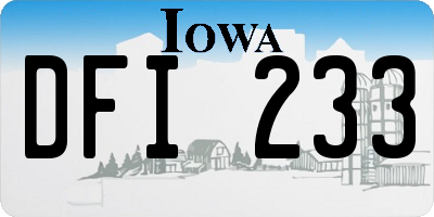 IA license plate DFI233