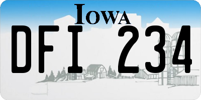IA license plate DFI234