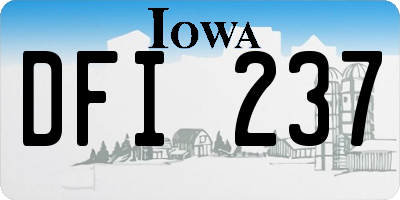 IA license plate DFI237