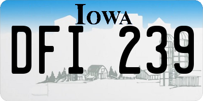 IA license plate DFI239