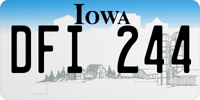IA license plate DFI244