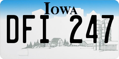 IA license plate DFI247
