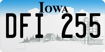IA license plate DFI255