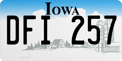 IA license plate DFI257